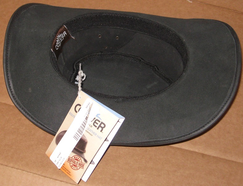 Black Leather Outback Hat Waterproof UPF 50+ Hats