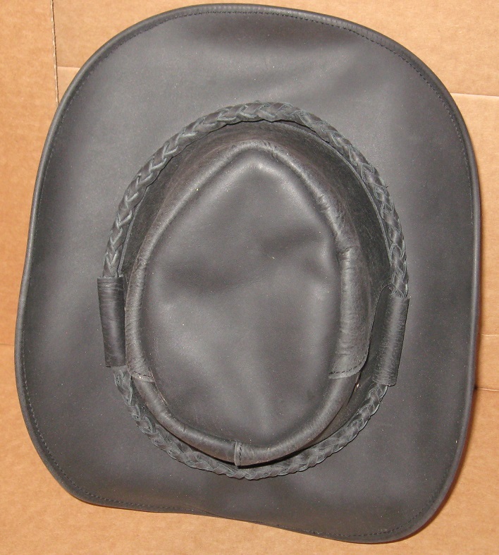 Black Leather Outback Hat Waterproof UPF 50+ Hats