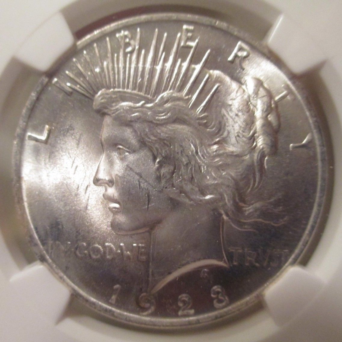 1923 Silver Peace Dollar 1 NGC MS 63 McClaren Patriot Liberty Rare US