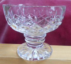 WATERFORD COMPOTE S CANDY DISH PEDESTAL CRISS CROSS 4 1/4&quot; X 5&quot; SIGNED G... - $42.07