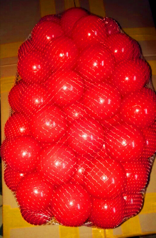 100PCS Soft Plastic Pit Ball Large Red Color Balls Dia. 2.75(7cm) CE