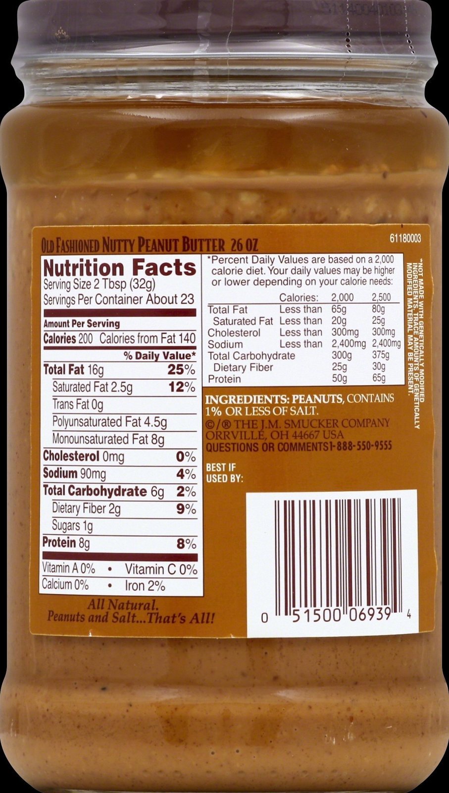 Laura Scudder's Old Fashioned Natural Nutty Peanut Butter, 26-Ounce ...