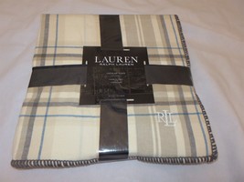 Ralph Lauren Lachland Plaid Taupe Throw Blanket $170 - $96.95
