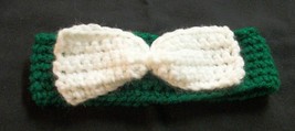 Brand New Handmade Crocheted Green White Dog Bow Tie Fancy Dapper Collar MEDIUM - $10.99