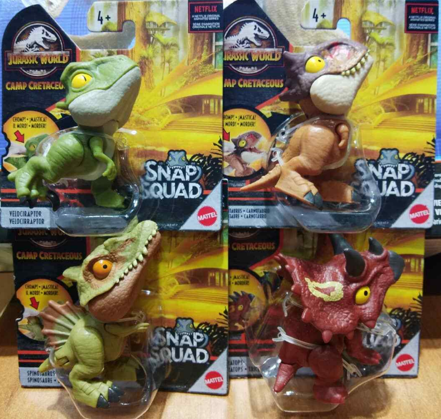 Jurassic World Snap Squad Wave 9 World Camp Cretaceous Triceratops 4 Figures Kid