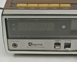 Baycrest Electronic Alarm Clock AM/FM Stereo Radio HB-468 Vtg Brown Vene... - $28.84