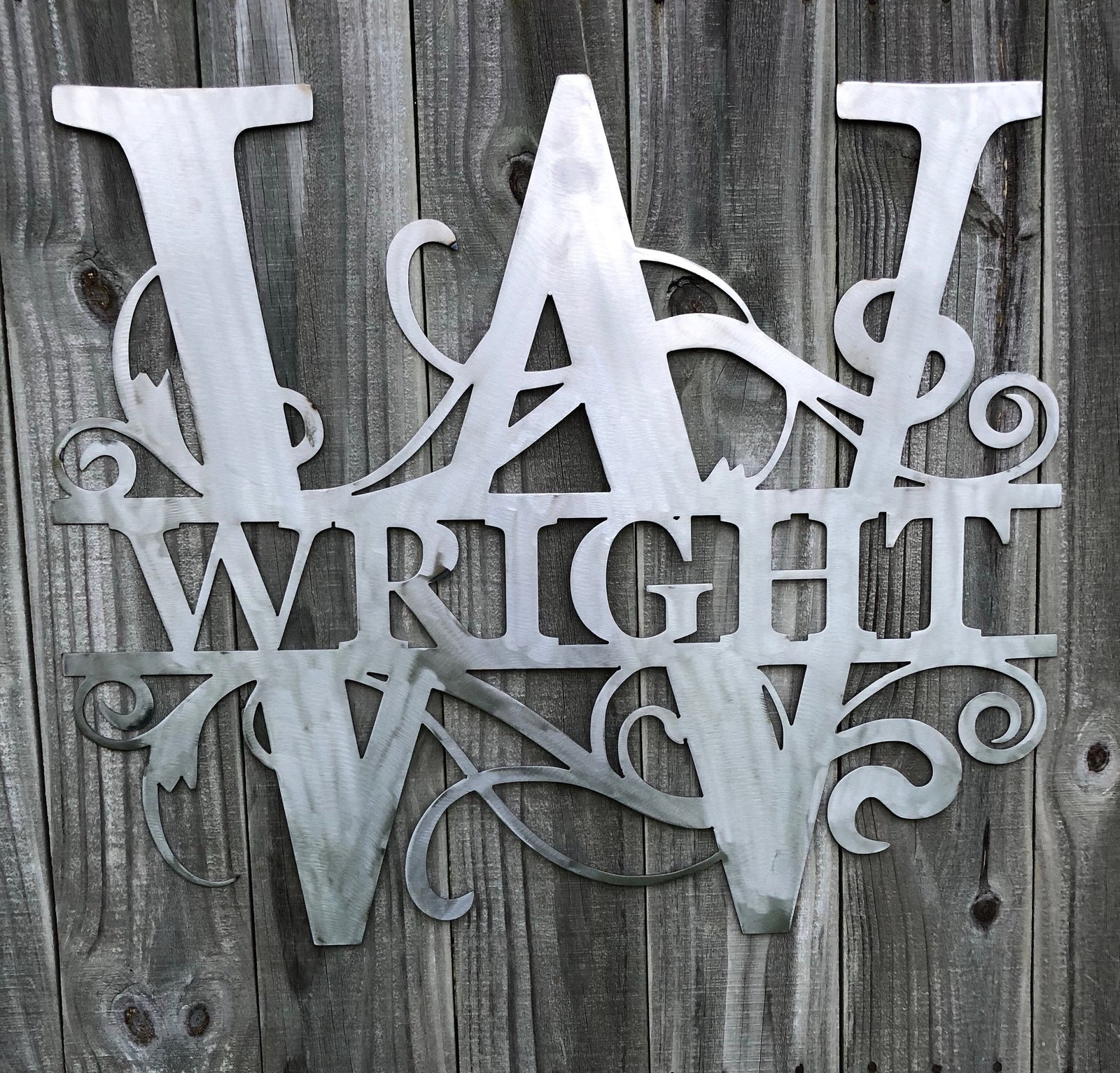 Personalized Metal Monogram Sign Wall Decor - Sculptures & Figurines