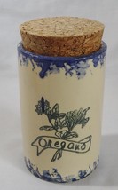 Oregano Spice Jar with Cork Lid Beige Cobalt Blue - $2.99