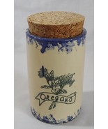 Oregano Spice Jar with Cork Lid Beige Cobalt Blue - $2.99