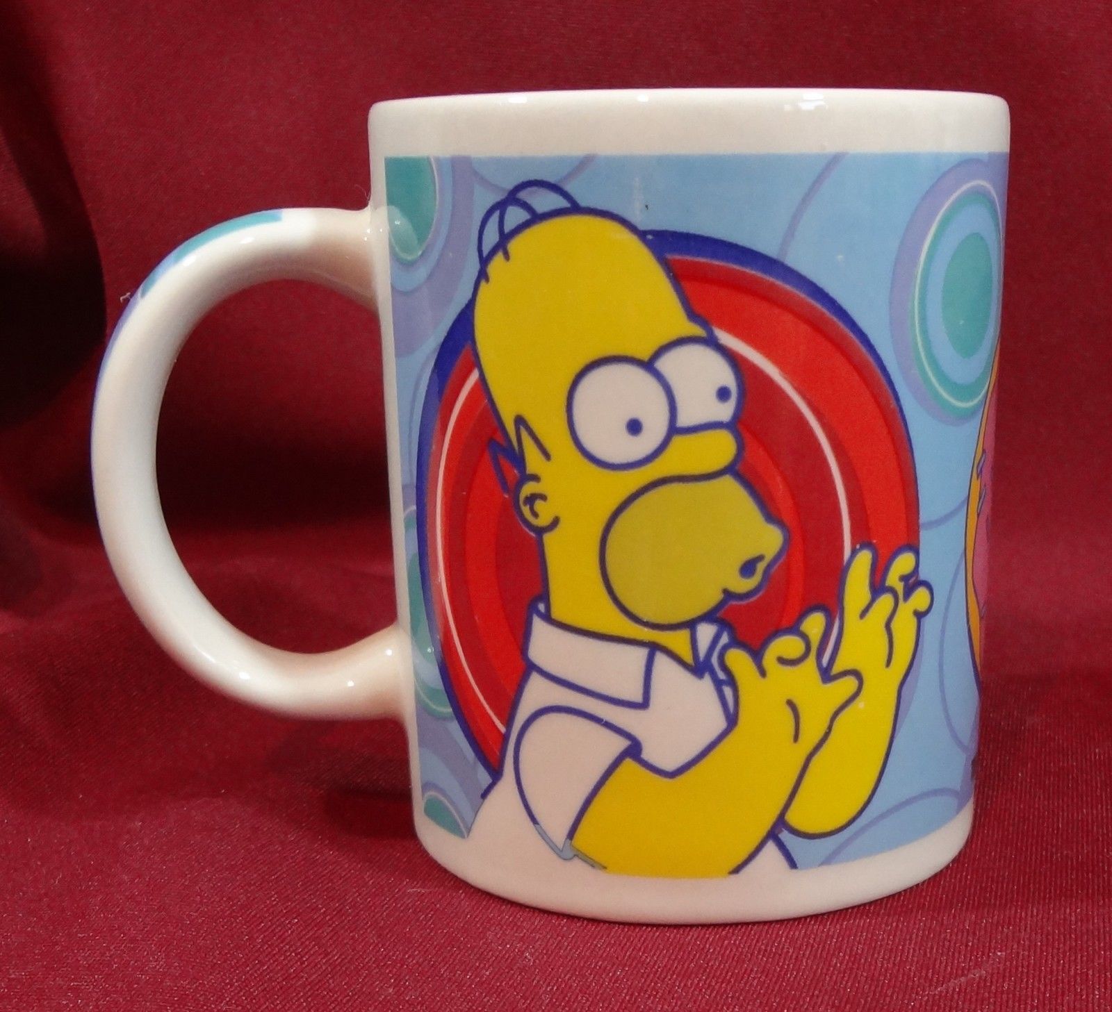 Homer Simpson With Donut Doughnut 10 Oz Coffee Mug Cup Signed Matt 