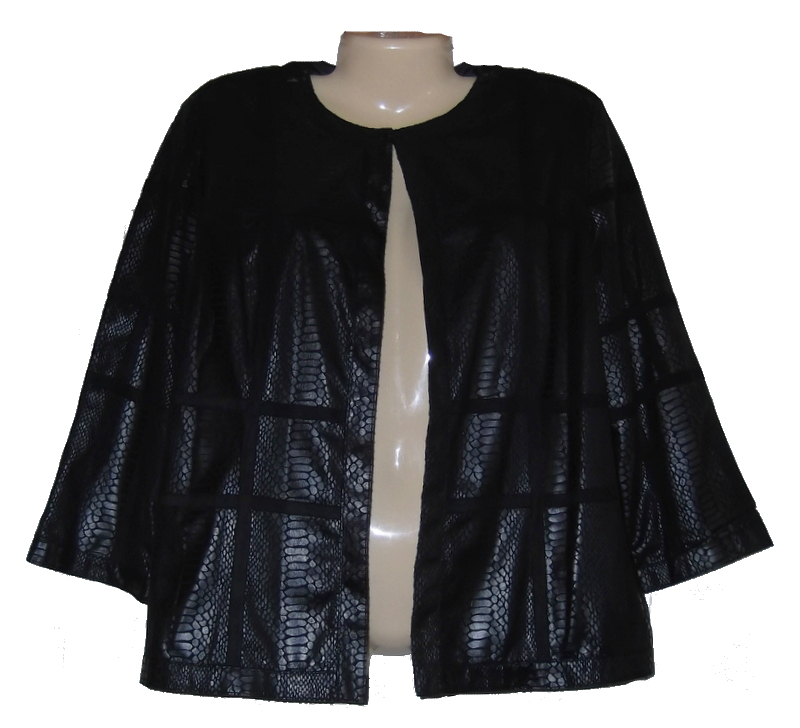 Womens Jacket Blazer Size 10 Black Python Print Open Front Alfred ...