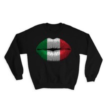 Lips Italian Flag : Gift Sweatshirt Italy Expat Country For Her Woman Feminine W - $28.95