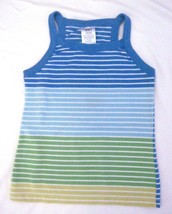 Girls Small 6/6X  Striped Tank Top  Faded Glory Blue Green Yellow Cotton Blend - $5.19