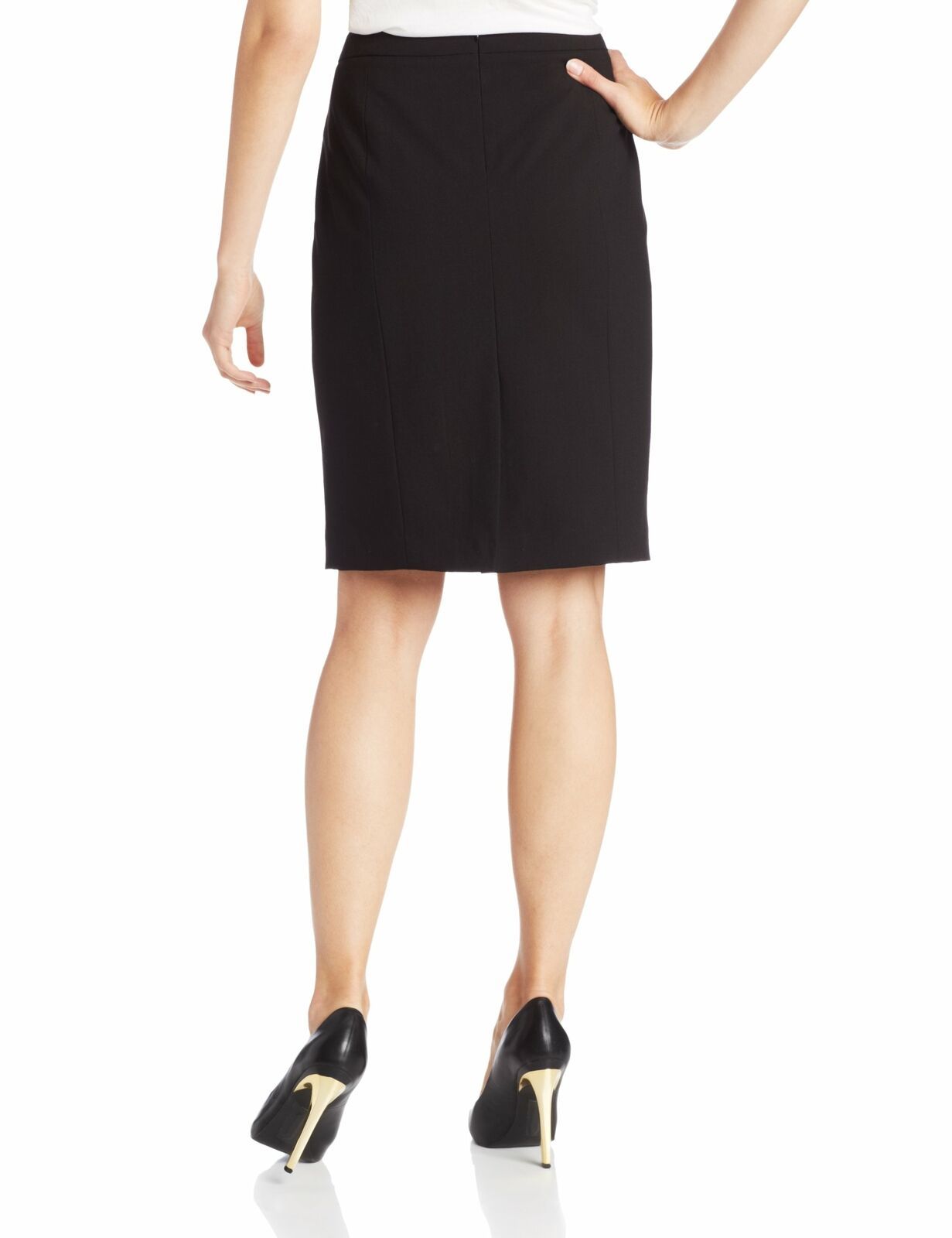 Calvin Klein Women's Straight Fit Suit Skirt, Black-SZ 4 - Skirts