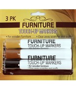 3 Pack Furniture Touch-Up Markers Light Medium Dark Repair Scratches Scuffs - $5.89