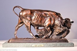 Bear and Bull by Isidore Bonheur Solid Bronze Collectible Sculpture Stat... - $995.00