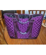 Marc Jacobs Tote Bag Quilted Purple Flawed Handles - $39.97