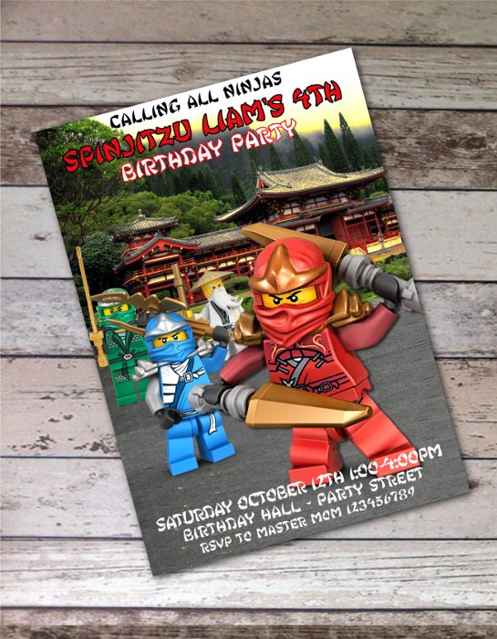 Ninjago Invitation Digital File Printable for Personalized Ninjago