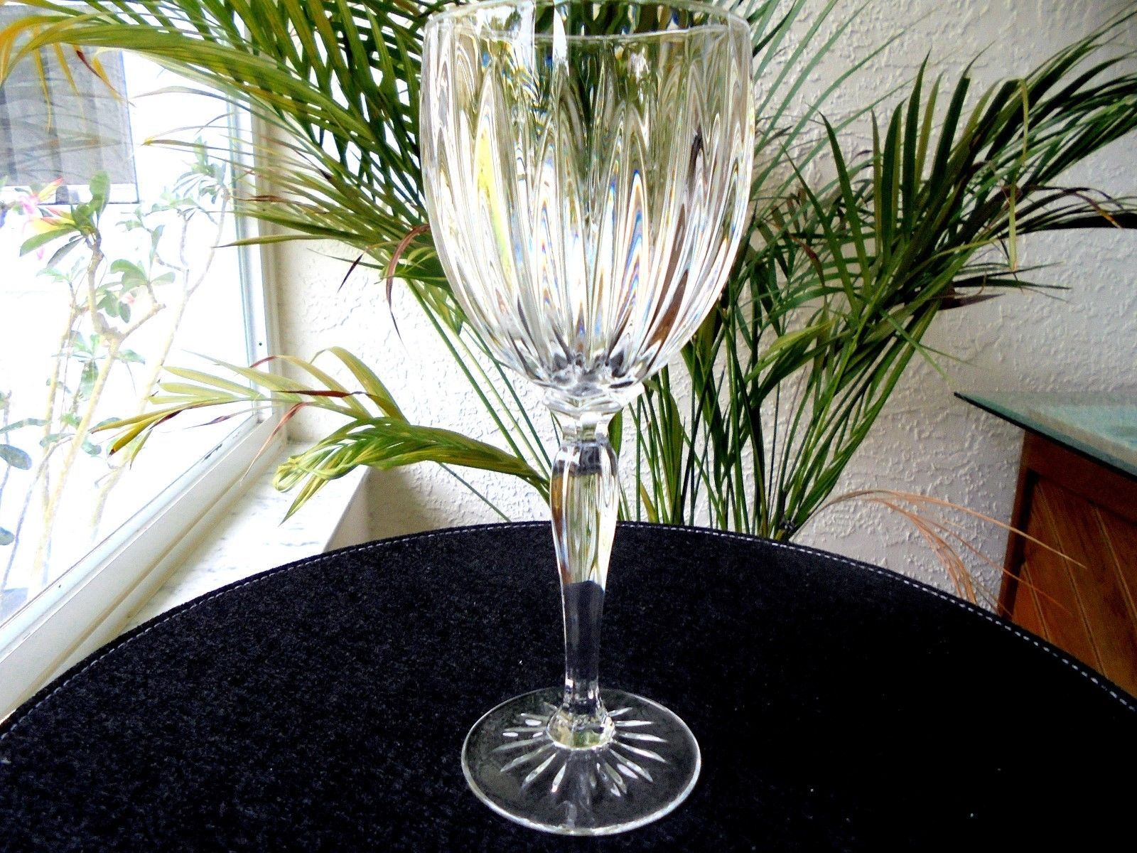 Set of 3 Cris D'Arques Classic Pattern Clear Crystal Water Goblets 8 1/2" Tall - $26.73