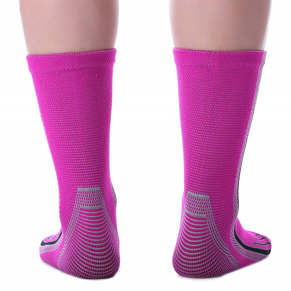 Doc Miller Ankle Brace Compression - Support Sleeve 1 Pair (Solid Pink, XL)