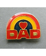 I LOVE MY DAD FATHER HEART U LAPEL PIN BADGE 1 INCH - $5.53
