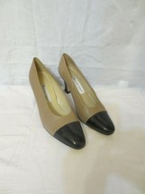Etienne Aigner Heels Pumps Sz 8 1/2 M Two Tone Leather Uppers Marietta S... - $35.00