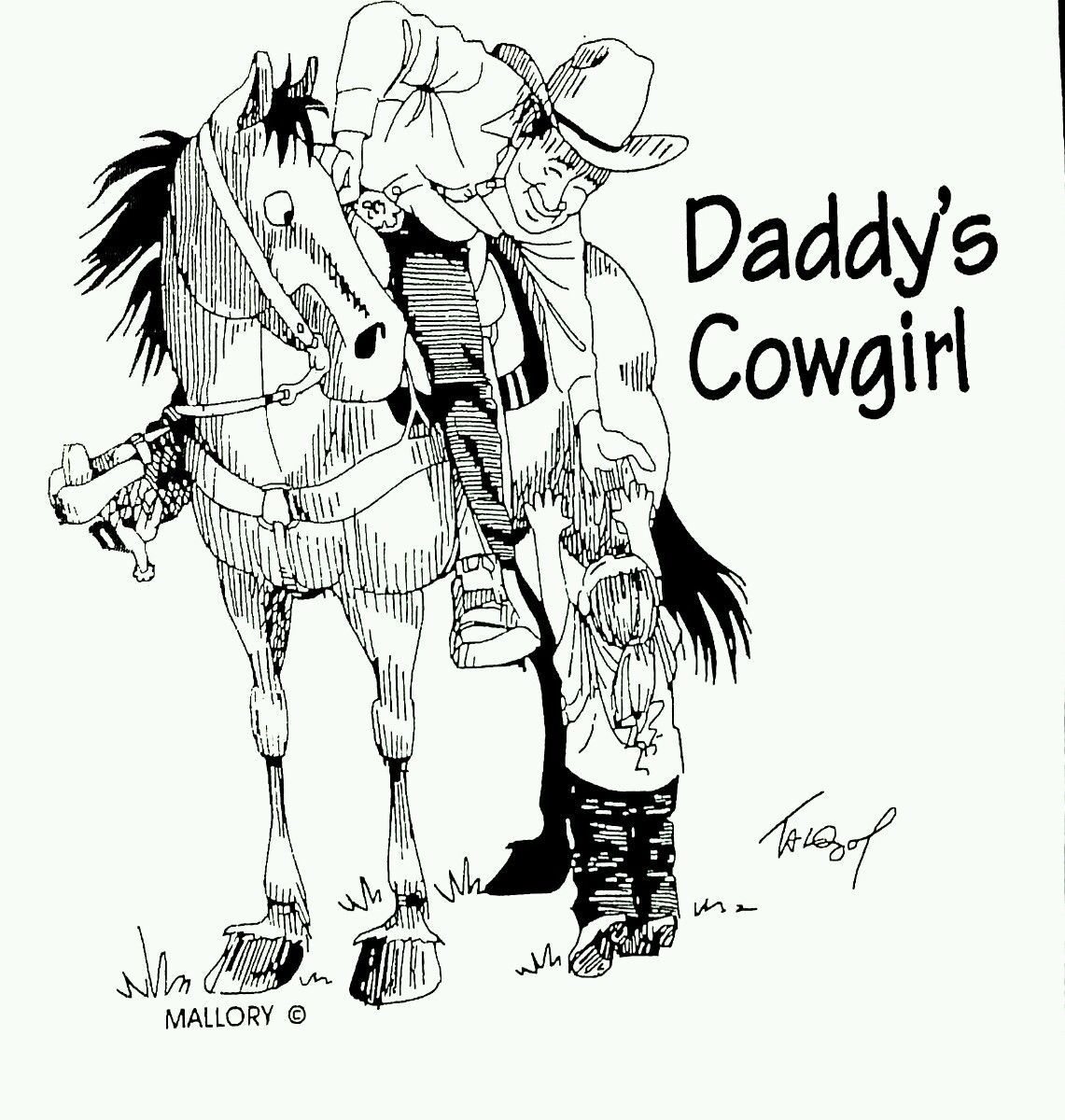 T-Shirt DADDY'S COWGIRL Western Horse Daughter Saddle Girl Spurs Boot Cowboy Hat