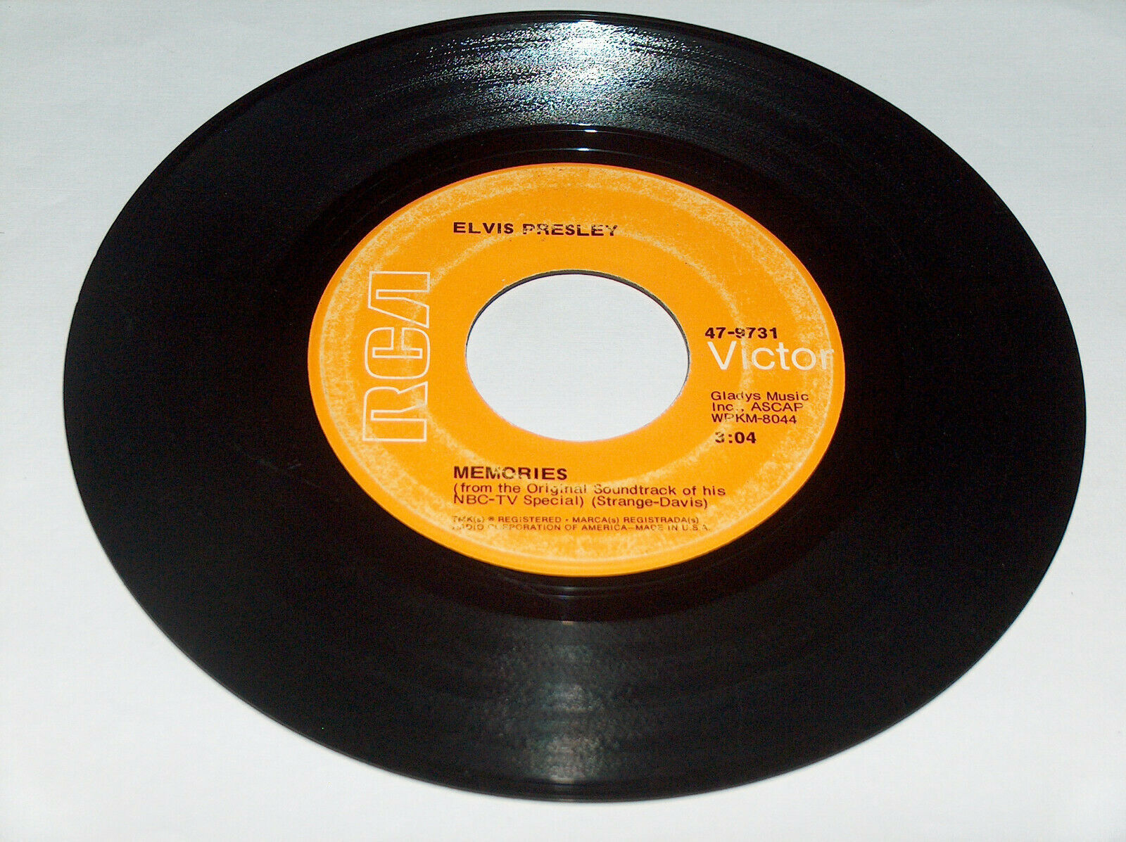 45 RPM Elvis Presley Memories, Charro RCA Victor Vinyl Record 47 9731 ...