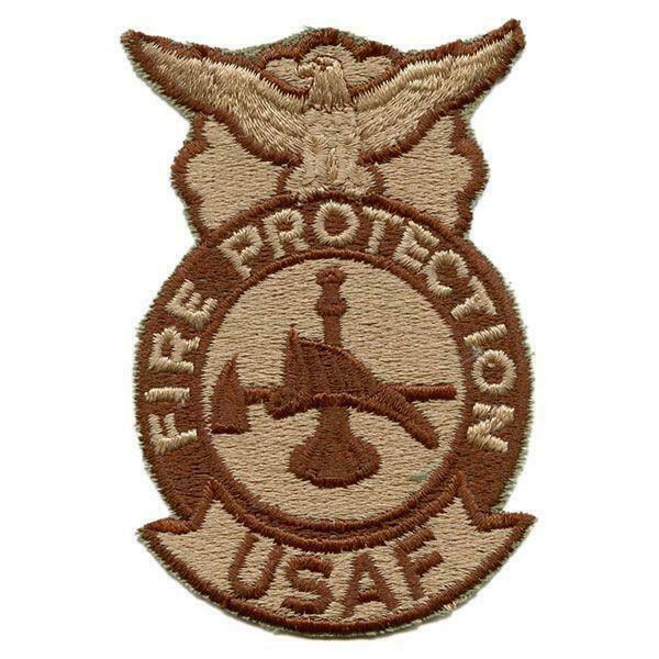 GENUINE U.S. AIR FORCE PATCH FIRE PROTECTION FIREFIGHTER DESERT