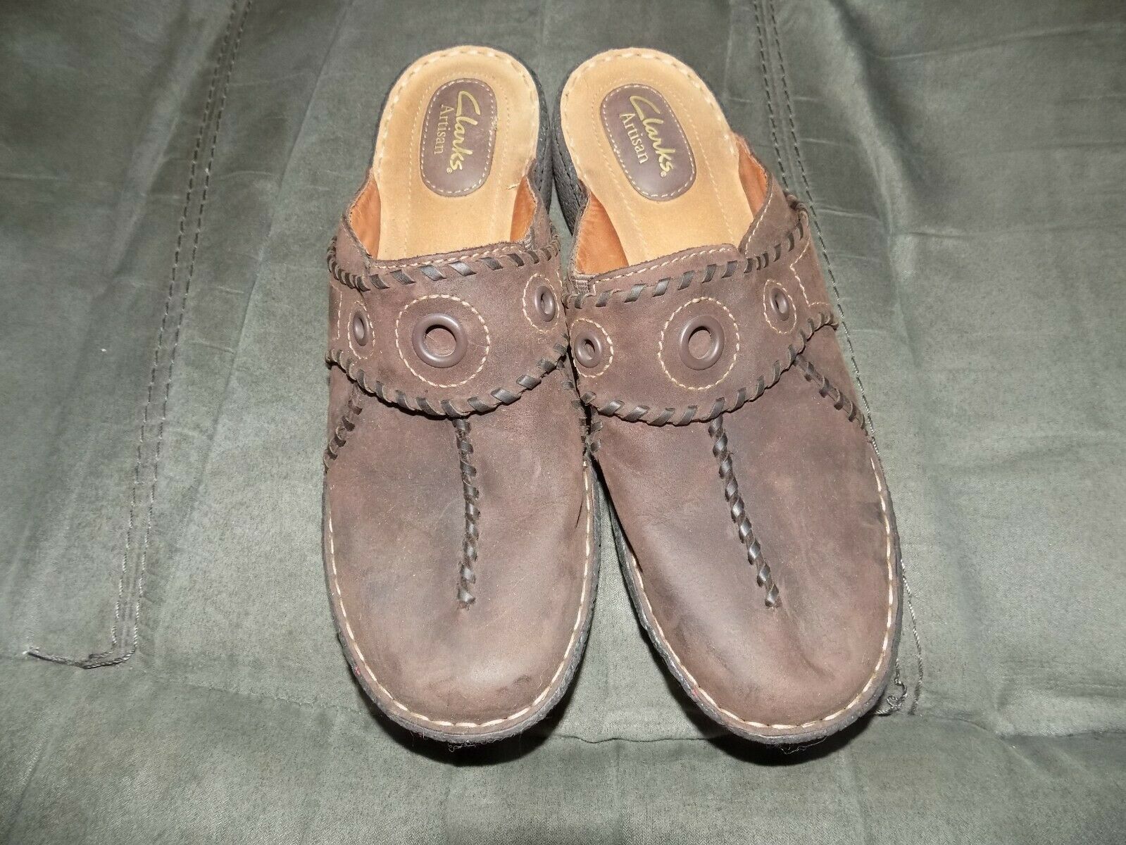 clarks artisan leather clogs