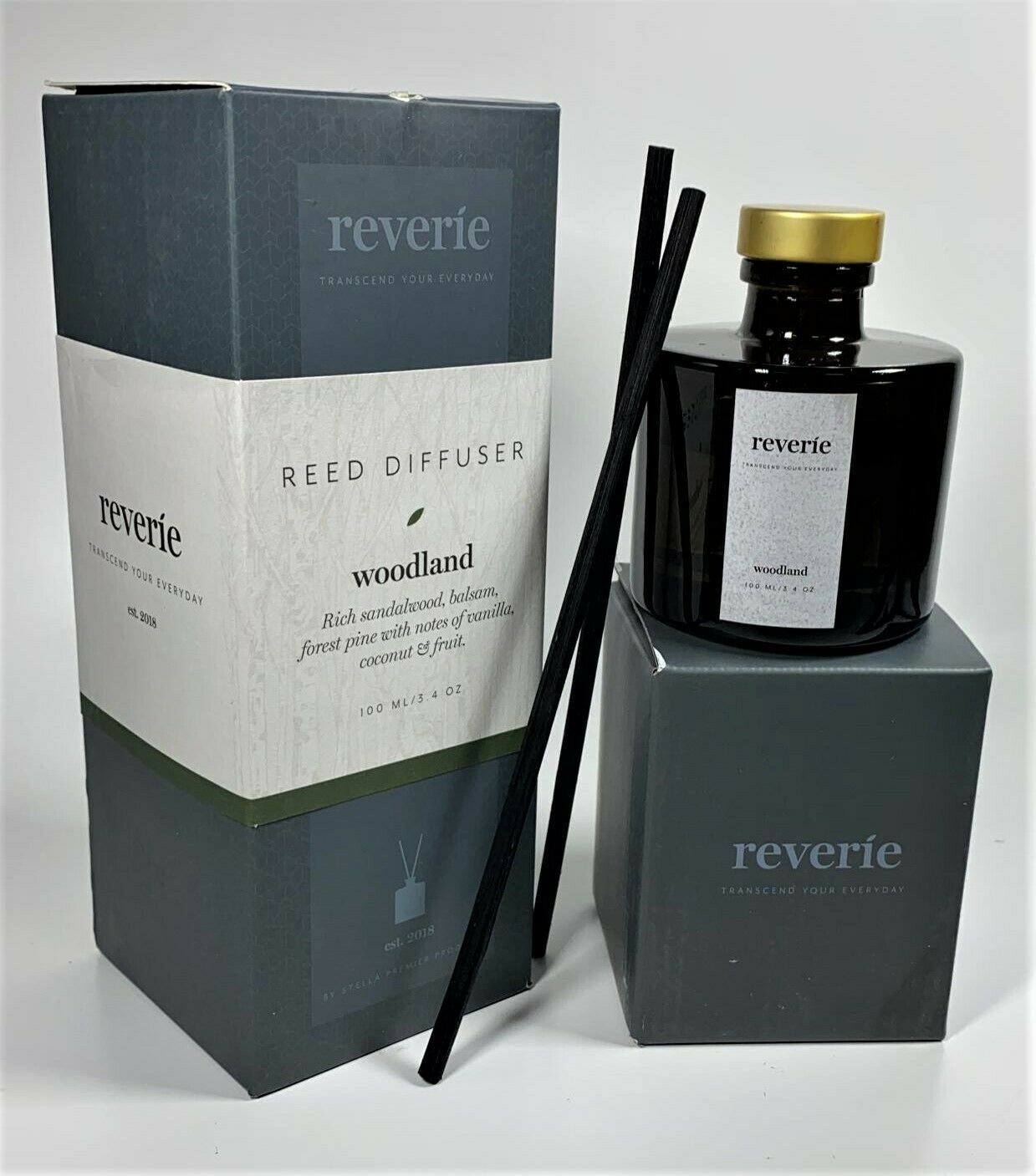 Reverie Reed Diffuser, Fragrances Essential Oil Aromatherapy, Woodland 100ml