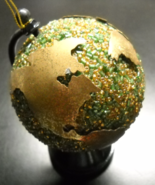 Dillard&#39;s Trimsetter Christmas Ornament World Globe Metal Continents Gol... - $11.99