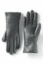 Lands&#39; End Women&#39;s EZ Touch Cashmere Leather Glove Dark Cameo Gray L NEW... - $50.47