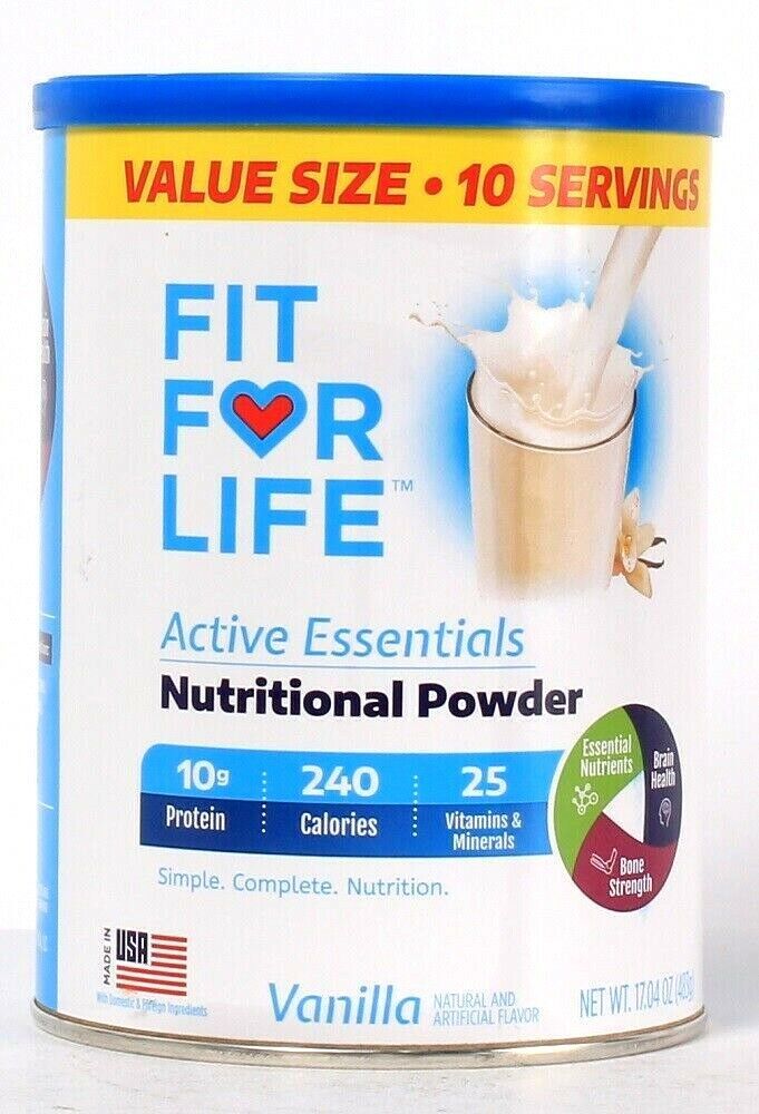Fit for life 17 04 oz active essentials vanilla nutritional powder 10