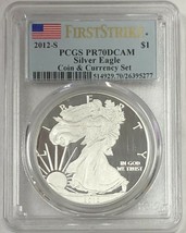 2012 S Silver Eagle Coins & Currency Set First Strike PCGS PR70DCAM - $685.00