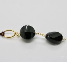 SOLID 18K YELLOW GOLD PENDANT WITH WHITE FW PEARL AND BLACK ONYX,  MADE IN ITALY image 6