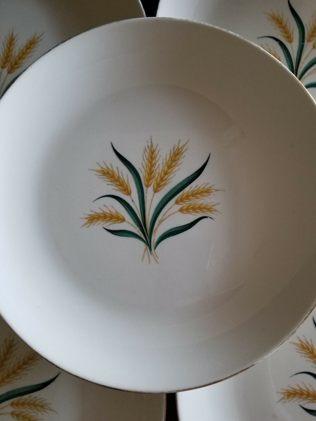 SET OF FIVE (5), VINTAGE, ROYAL HARVEST, WHEAT PLATES, 9" DIAMETER