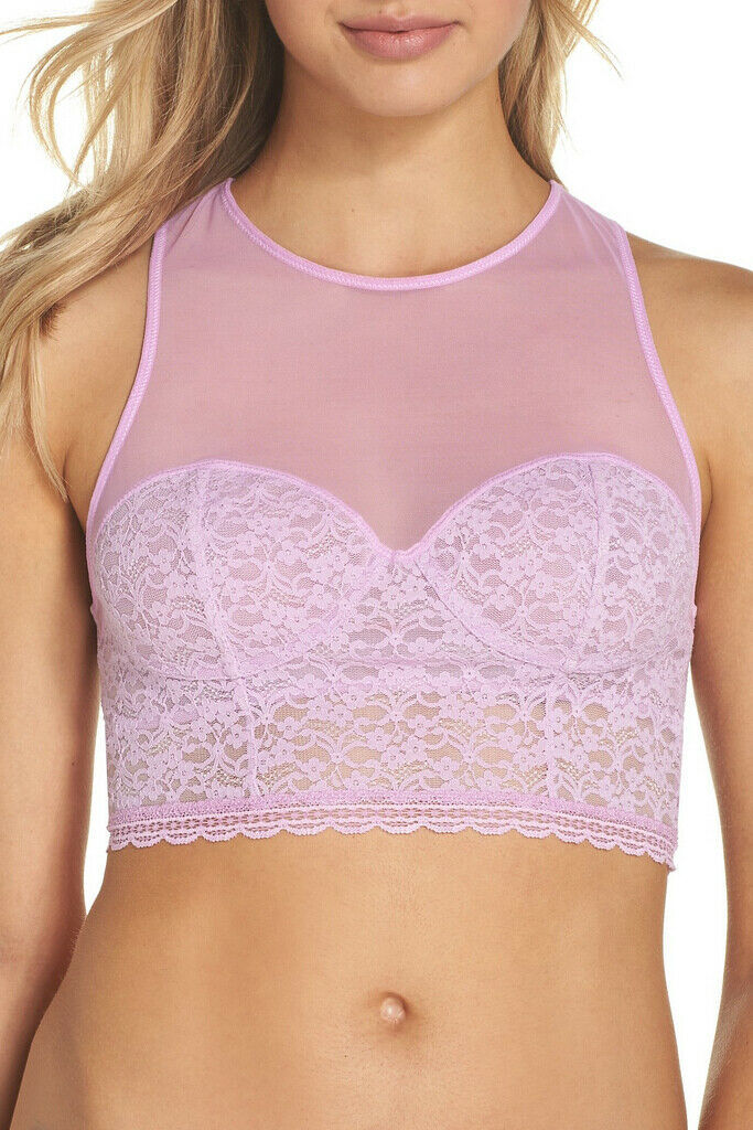 Free People Womens Stay With Me OB716365 Bralette Slim Purple Size XS