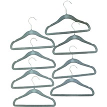 8 Huggable Hangers Child Size Gray Non-Slip Silver Metal Space Saving - $14.01