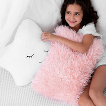 Set of 2 Decorative Pillows for Girls, Toddler Large (Pack 2), Pink, White - $48.66