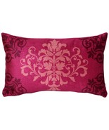 Pillow Decor - Velvet Damask Rose Throw Pillow 11x18 - $39.95