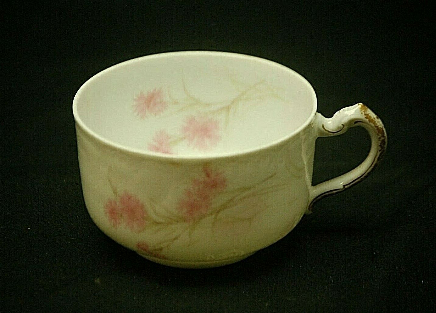 Antique Haviland Limoges France 2" Footed Coffee Tea Cup Pink Cornflower a - $16.82