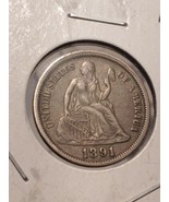 (1891_o) Liberty Seated Dime. Silver Coin. - $257.40