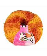 2 Balls Of Scarf Yarn For Crochet &amp; Knitting Orange Yellow White Gradien... - $25.16