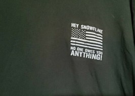 Patriotic T Shirt Hey Snowflake No One Owes You Anything Size 2XL Flag  - $23.17