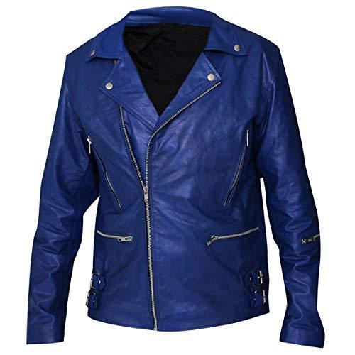 Jared Leto Blue 30 Seconds To Mars Biker Slim fit Leather Motorcycle Jacket