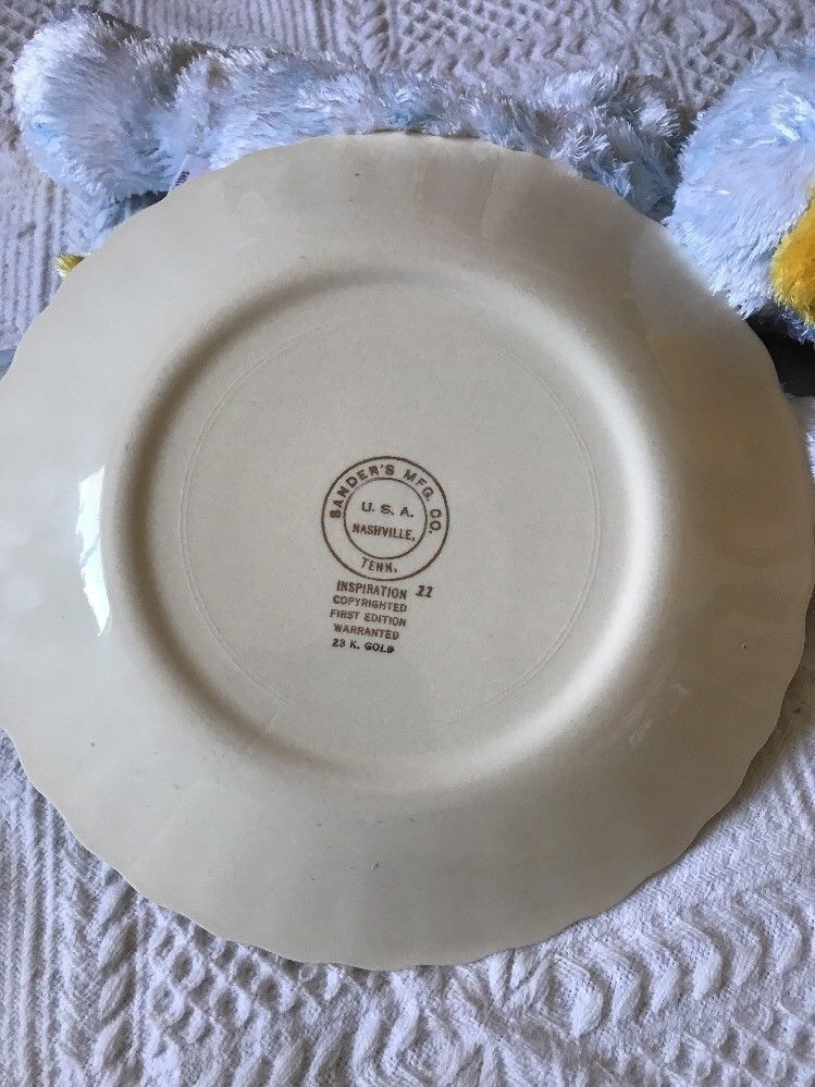 Sander's MFG Co Jesus Inspiration Religious Collector Plate 23k Gold
