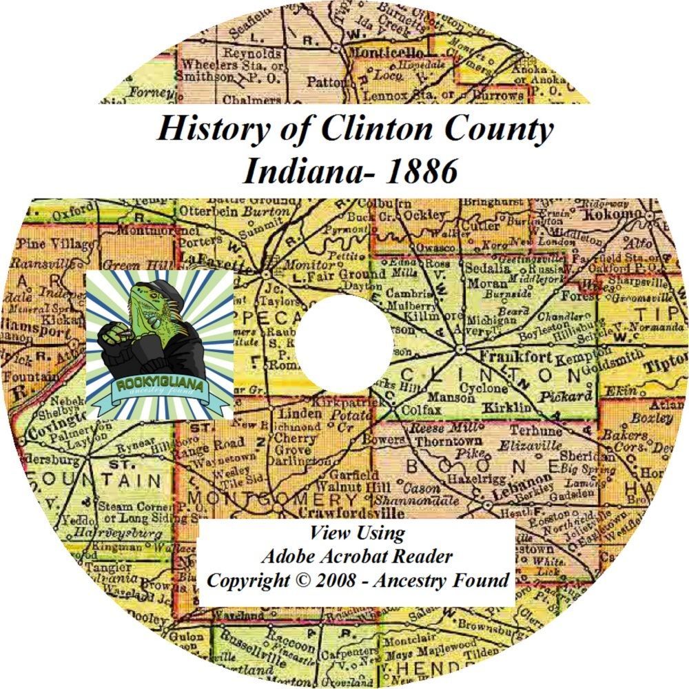 1886 History & Genealogy of CLINTON County Indiana IN - Antiquarian ...