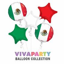 Kaleidoscope Mexican Flag Foil Balloon Bouquet Pack of 5 - $11.87