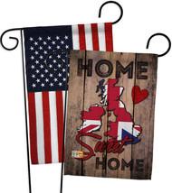 Country UK Home Sweet Home - Impressions Decorative USA - Applique Garden Flags  - $30.97